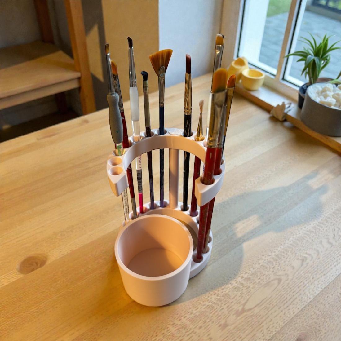 Support de pinceau avec godet intégré